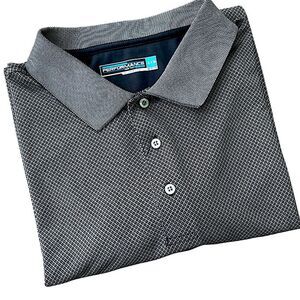 Roundtree & Yorke Performance Polo Shirt 3XB Gray Geometric Print
